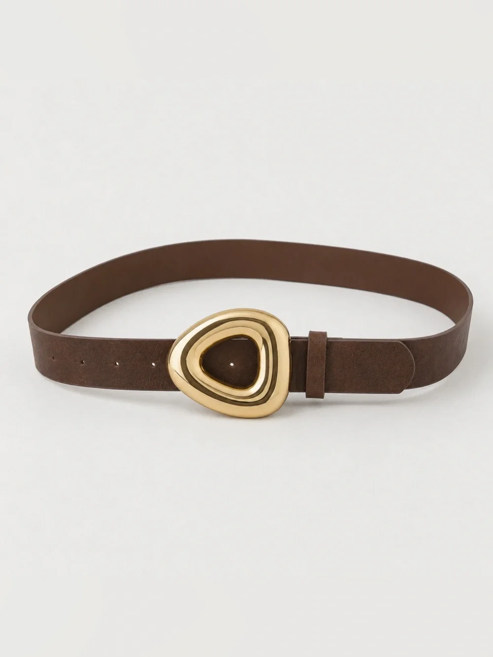 Brown Vegan Leather Abstract Belt